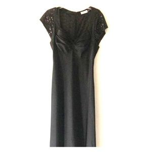 Calvin Klein Black Gown with Sequins Size 12